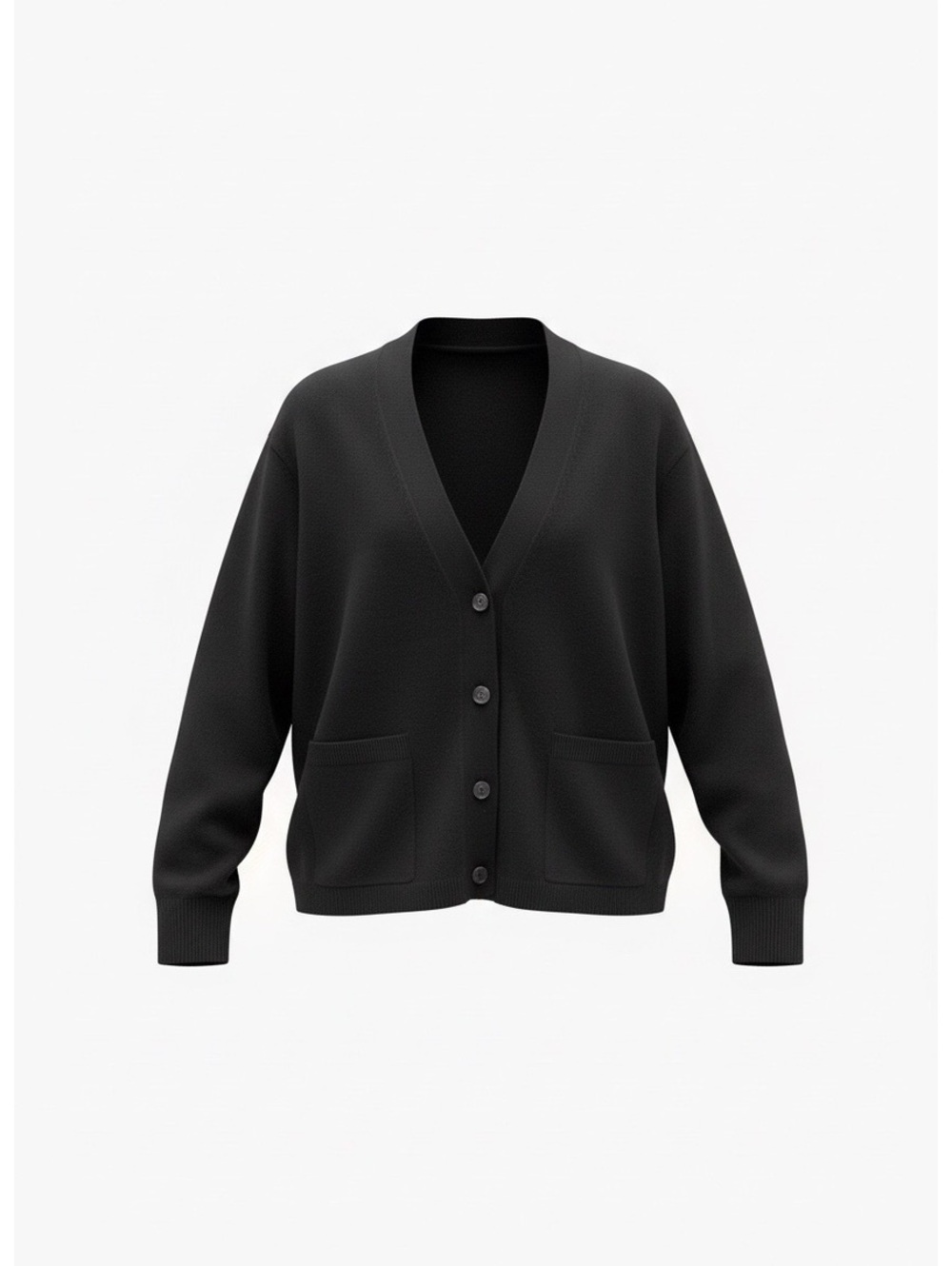 J.Crew Women's Black 100% Cashmere V-Neck Button-Up Cardigan Sweater, Size M